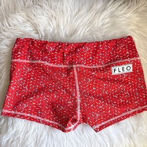 Fleo Women's Red Confetti Athletic Shorts